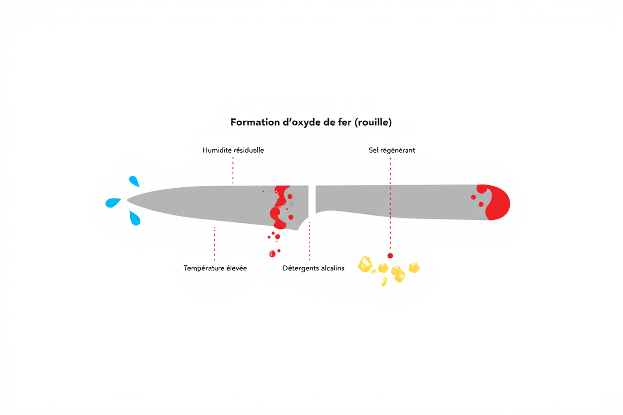 Pourquoi les couteaux rouillent au lave-vaisselle : causes et solutions