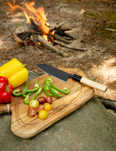 Black Stainless Steel Santoku