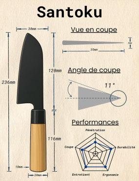 Santoku Maracier Noir