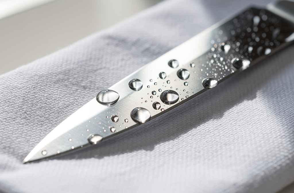 Couteau propre après nettoyage