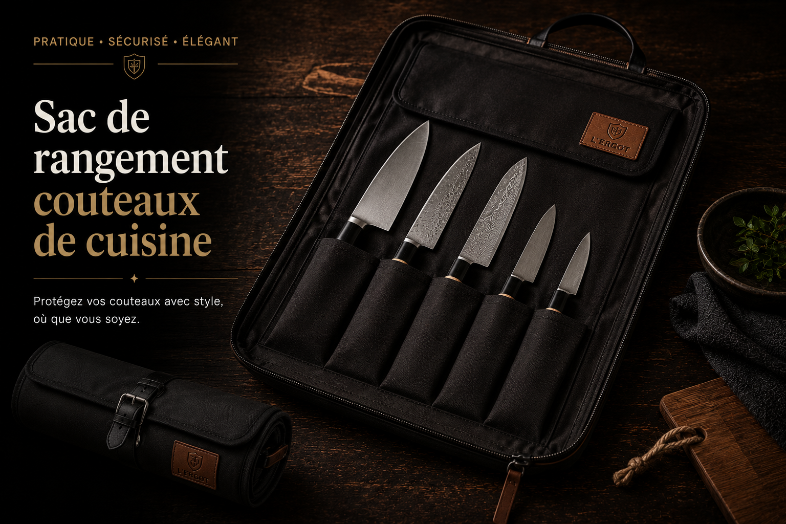 Sac de rangement couteaux de cuisine